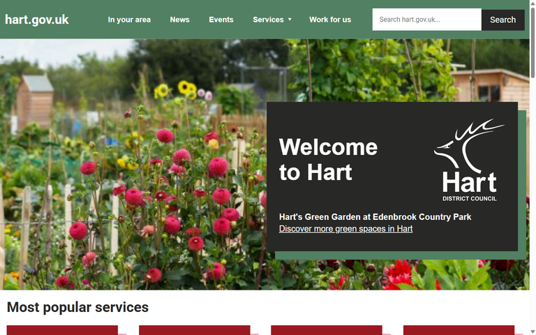 Website of Hart District Council