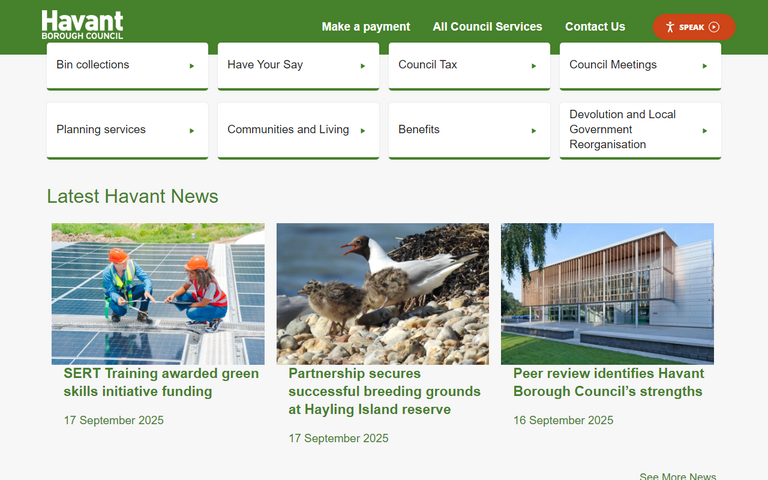Website of Havant Borough Council