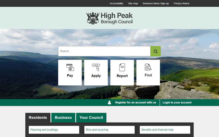 Website of High Peak Borough Council