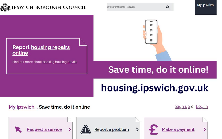 Website of Ipswich Borough Council