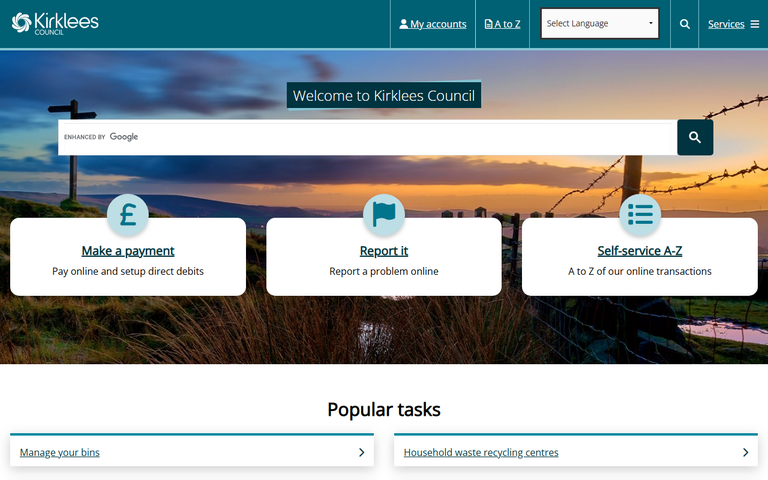 Website of Kirklees Borough Council