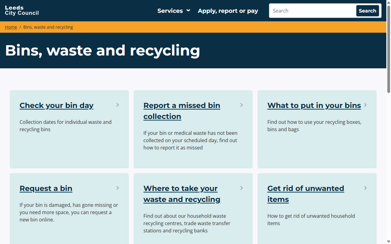 Website of Leeds City Council