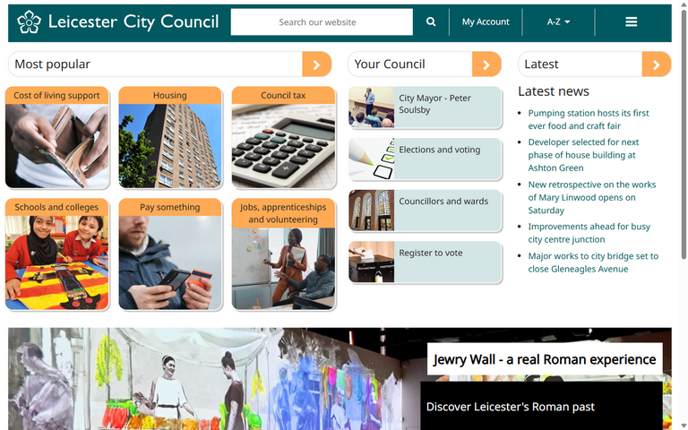 Website of Leicester City Council