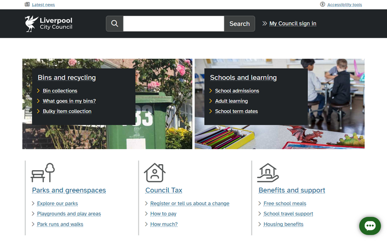 Website of Liverpool City Council