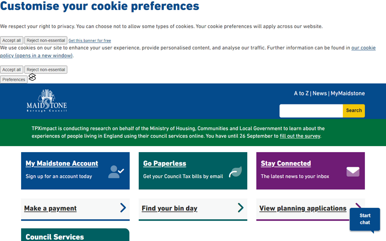 Website of Maidstone Borough Council