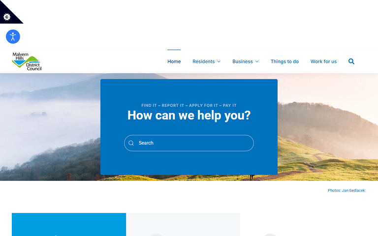 Website of Malvern Hills District Council