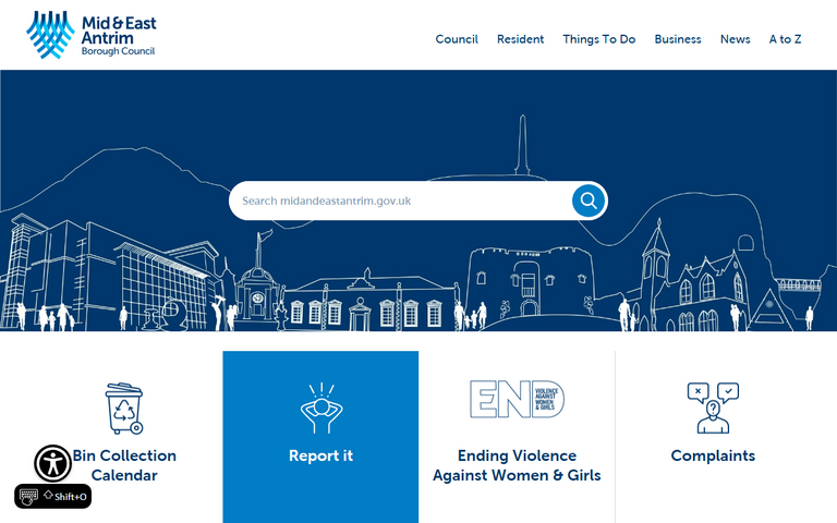 Website of Mid and East Antrim Borough Council