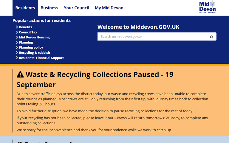 Website of Mid Devon District Council