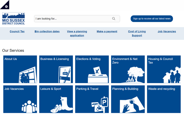 Website of Mid Sussex District Council