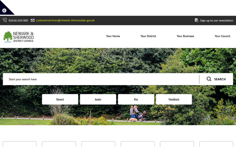 Website of Newark & Sherwood District Council