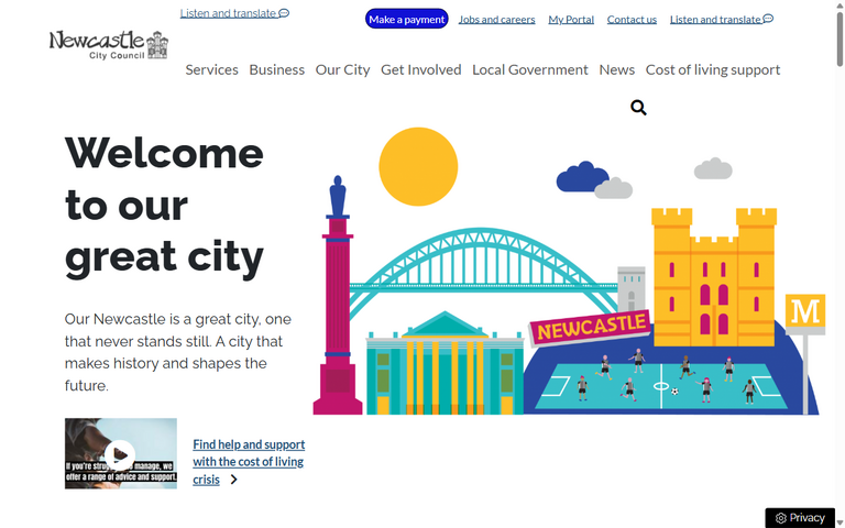 Website of Newcastle Upon Tyne City Council