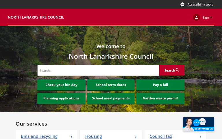 Website of North Lanarkshire Council