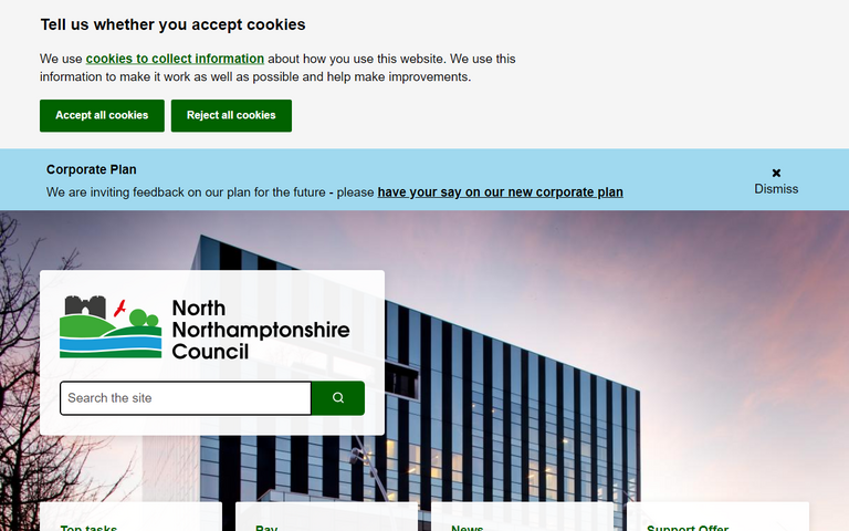 Website of North Northamptonshire Council