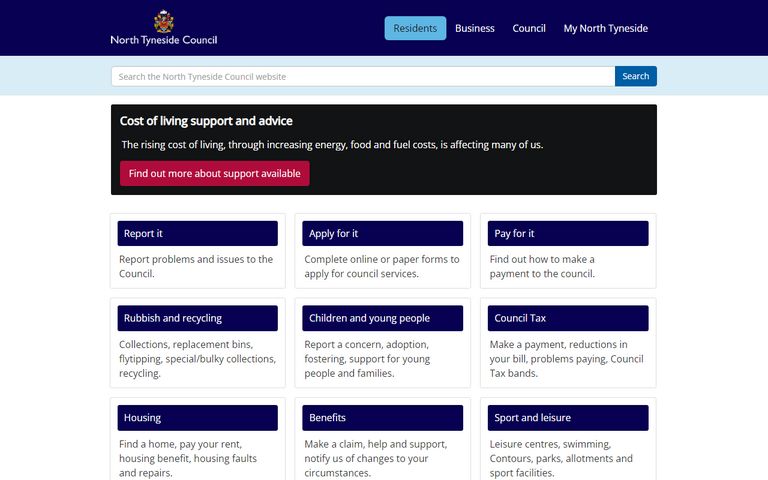 Website of North Tyneside Borough Council