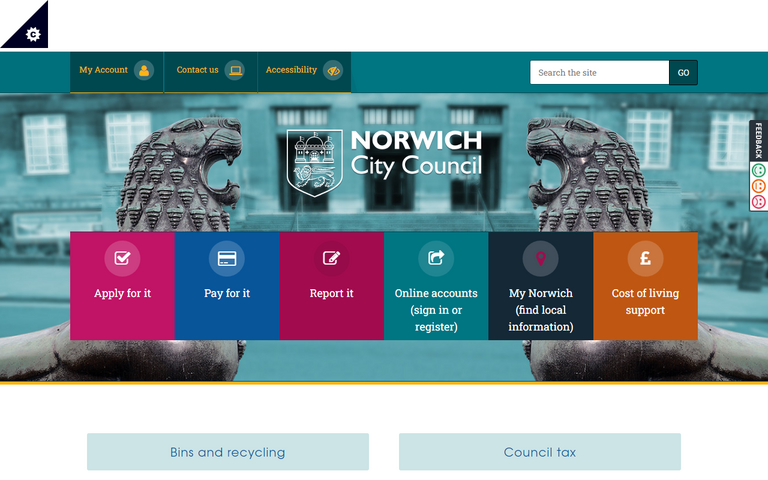 Website of Norwich City Council