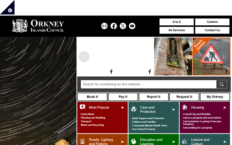 Website of Orkney Islands Council