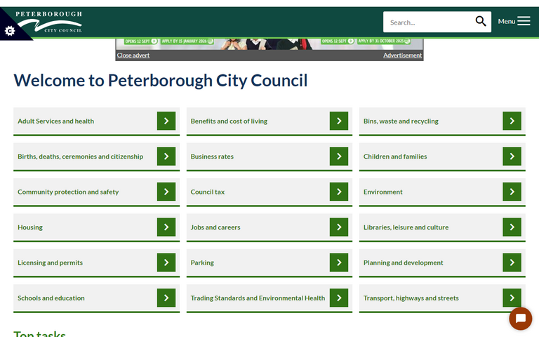 Website of Peterborough City Council