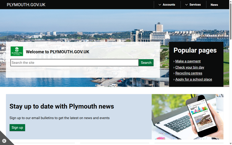 Website of Plymouth City Council