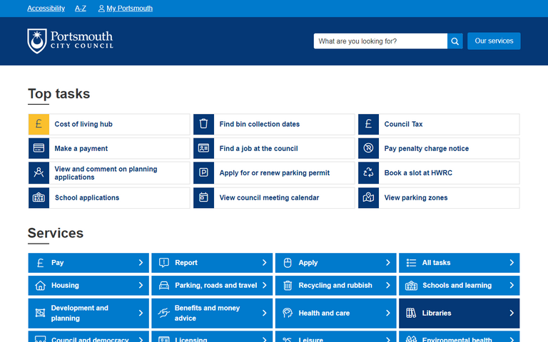 Website of Portsmouth City Council