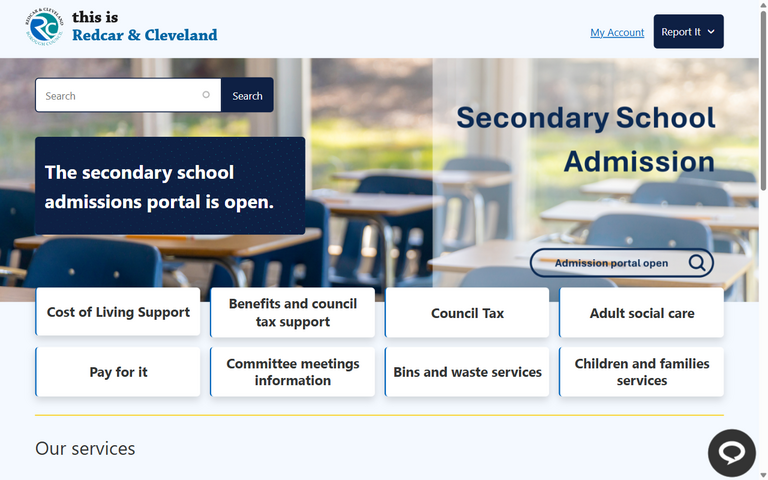 Website of Redcar and Cleveland Borough Council