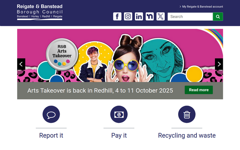 Website of Reigate & Banstead Borough Council