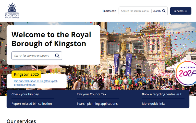 Website of Royal Borough of Kingston upon Thames