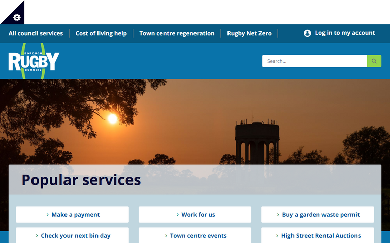 Website of Rugby Borough Council