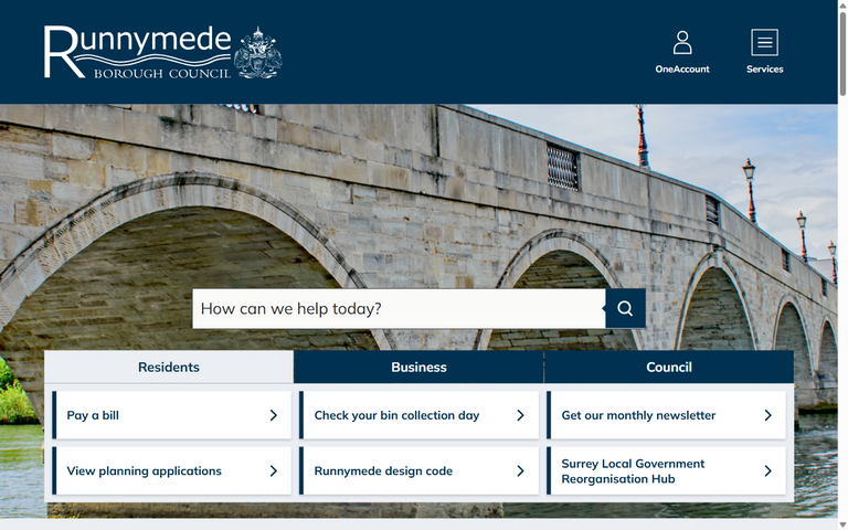 Website of Runnymede Borough Council