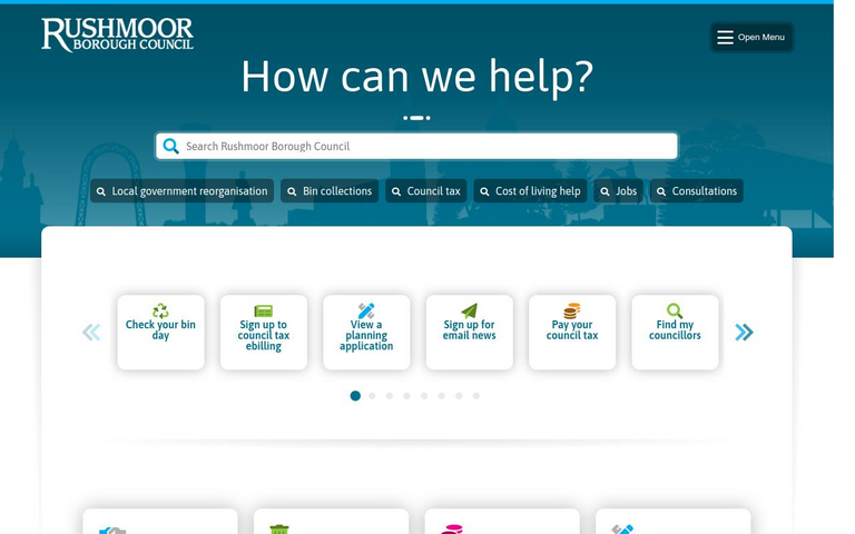 Website of Rushmoor Borough Council