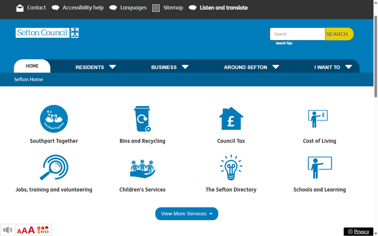 Website of Sefton Borough Council