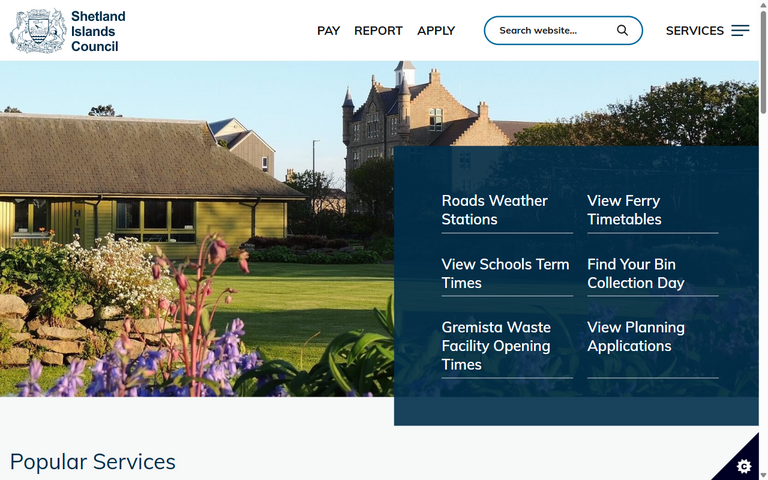 Website of Shetland Islands Council