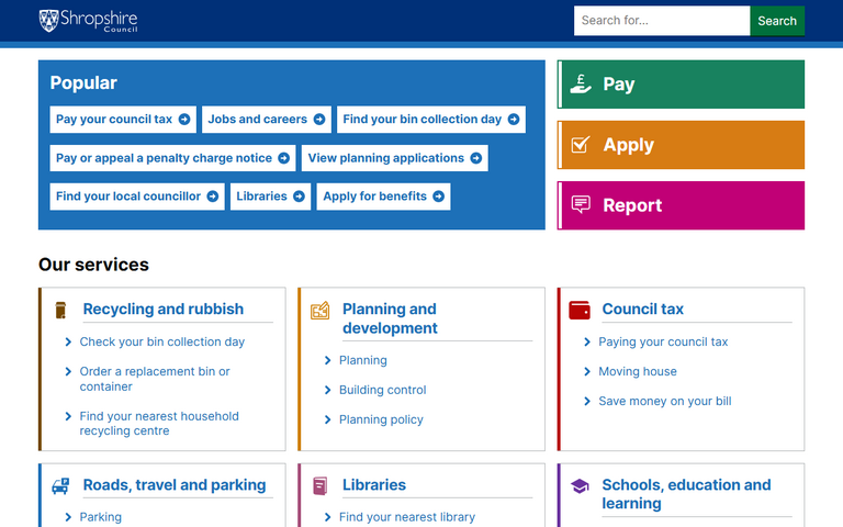Website of Shropshire Council