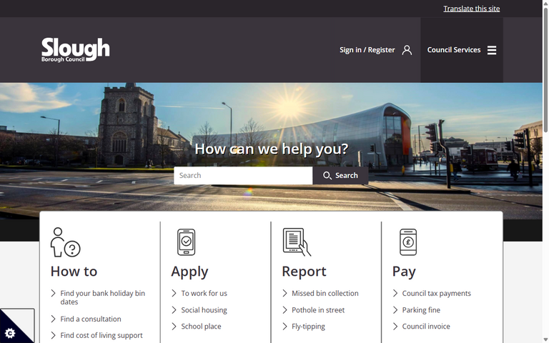 Website of Slough Borough Council