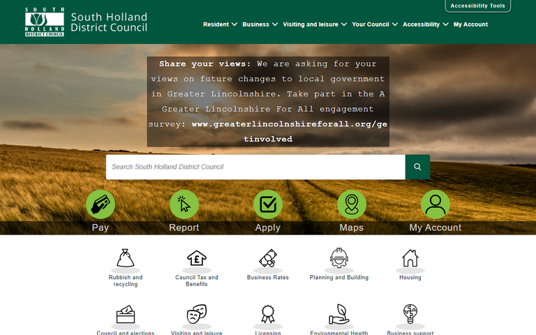 Website of South Holland District Council