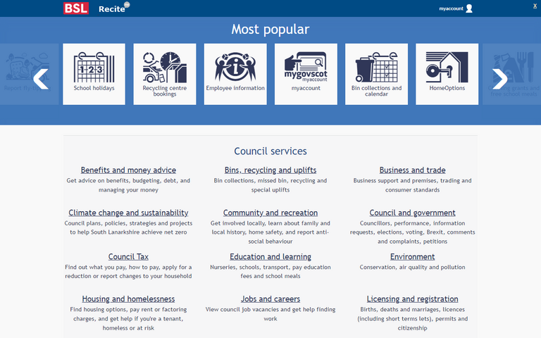 Website of South Lanarkshire Council