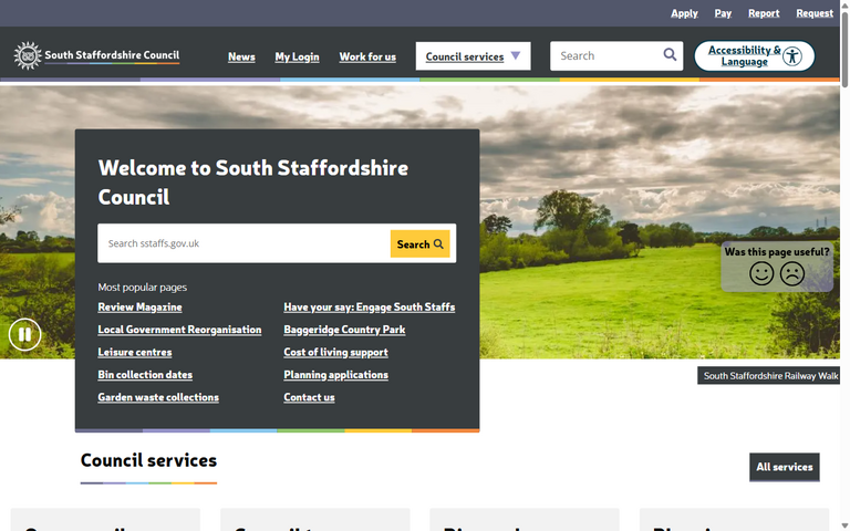 Website of South Staffordshire District Council