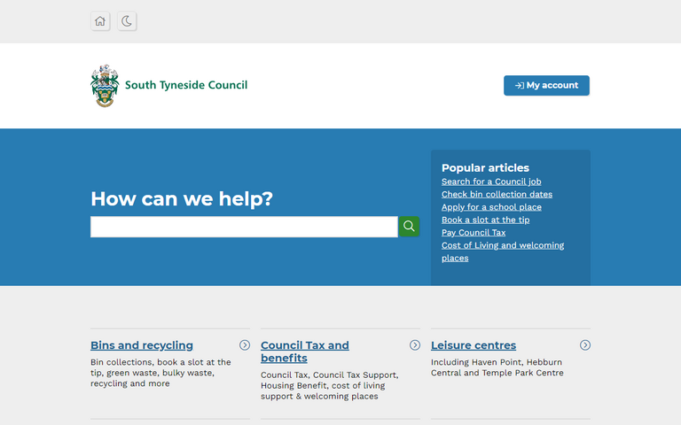 Website of South Tyneside Borough Council