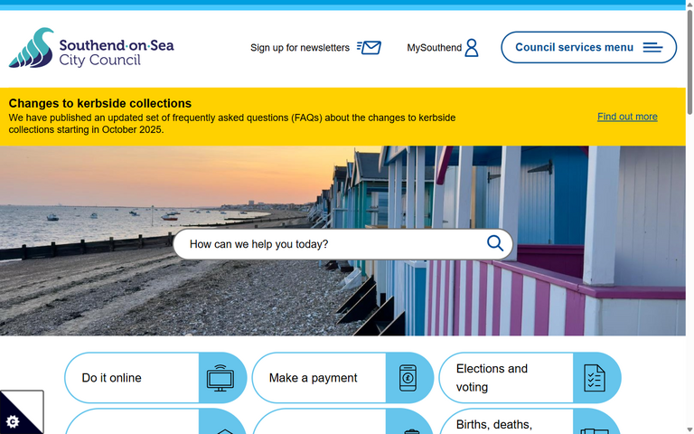 Website of Southend-on-Sea Borough Council
