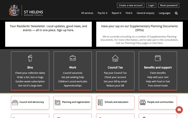 Website of St Helens Borough Council