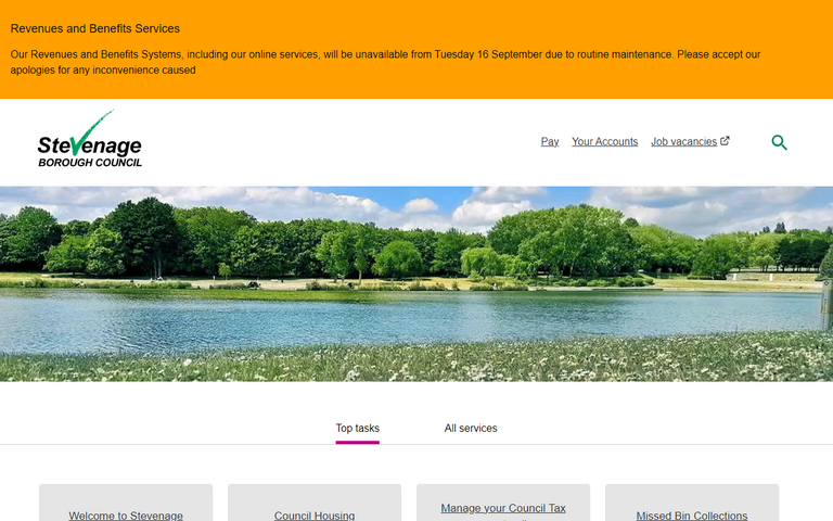 Website of Stevenage Borough Council