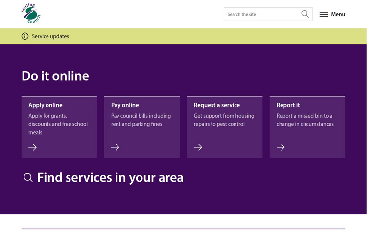 Website of Stirling Council