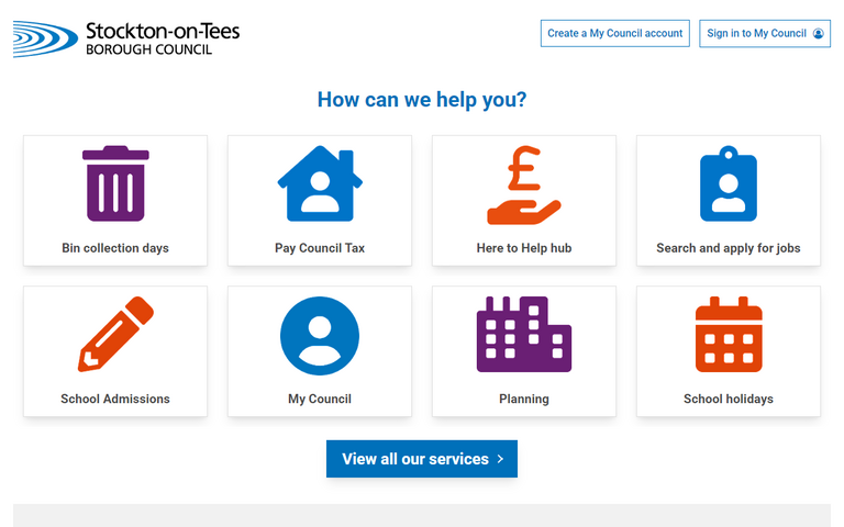 Website of Stockton-on-Tees Borough Council