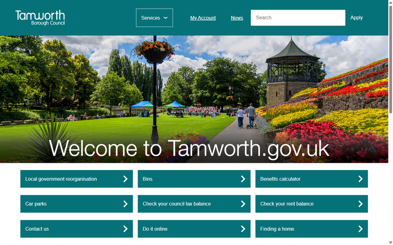 Website of Tamworth Borough Council
