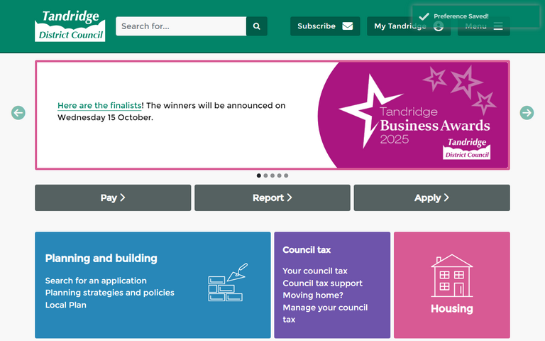 Website of Tandridge District Council