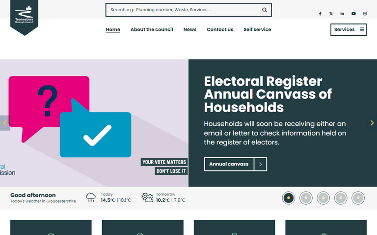 Website of Tewkesbury Borough Council