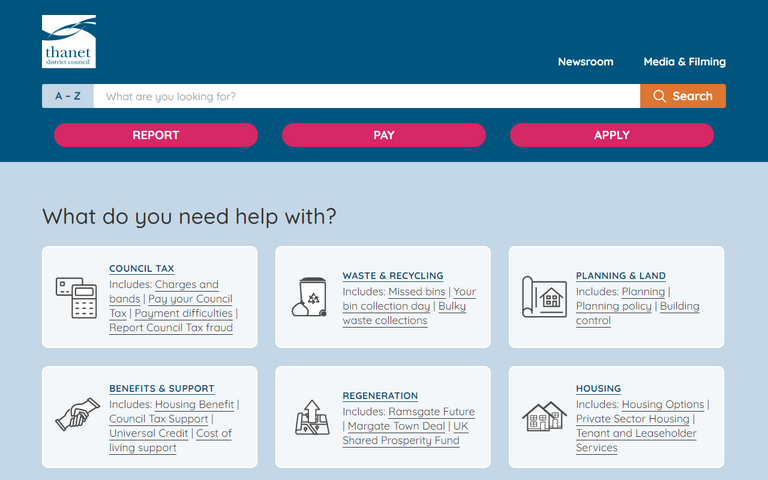 Website of Thanet District Council