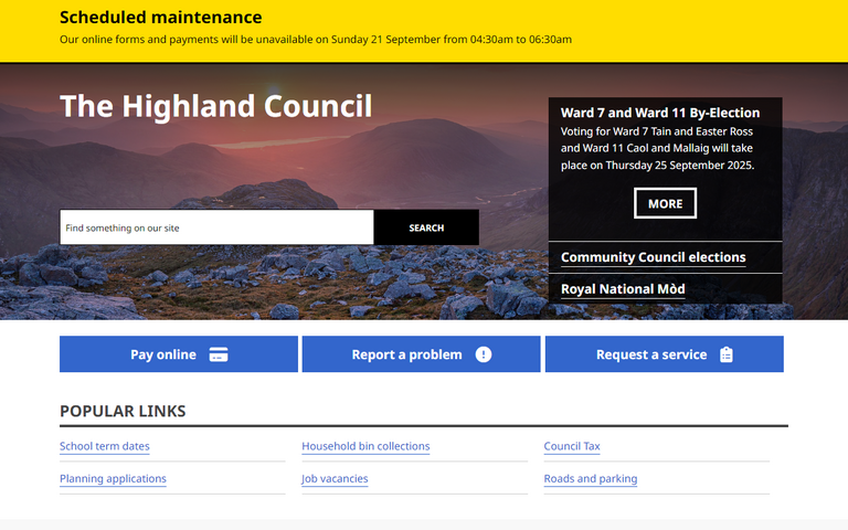 Website of The Highland Council