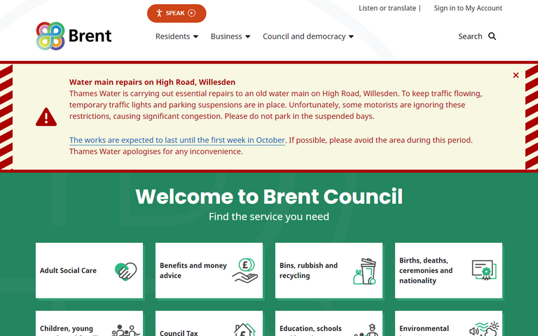 Website of The London Borough of Brent