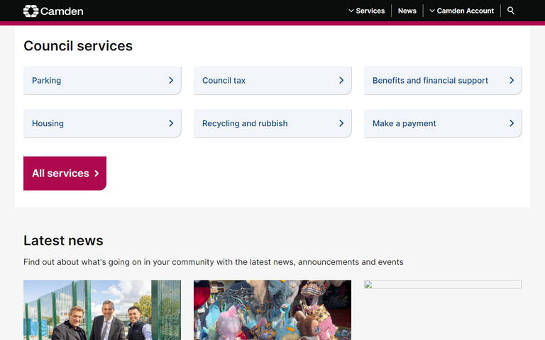 Website of The London Borough of Camden