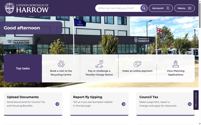 Website of The London Borough of Harrow